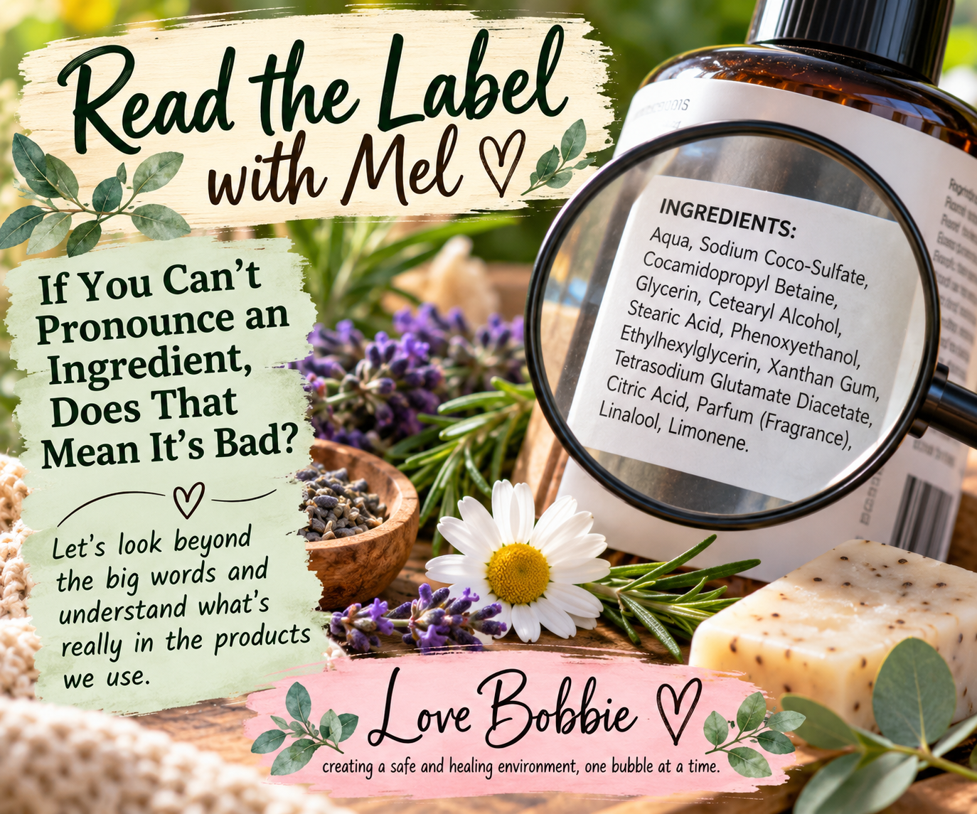 Love Bobbie Read the Label with Mel exploring whether difficult-to-pronounce ingredients are bad